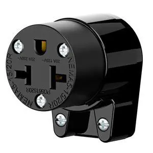 Right Angled Four-in-One Heavy Duty Polarized NEMA 5-15R/5-20R/6-15R/6-20R Female Receptacle,15A/20A 125VOLT, 15A/20A 250V NEMA 4-in-1 Connector, Straight Female Socket Black Right Angled Four-in-One Heavy Duty Polarized NEMA 5-15R/5-20R/6-15R/6-20R Female Receptacle,15A/20A 125VOLT, 15A/20A 250V NEMA 4-in-1 Connector, Straight Female Socket Black
