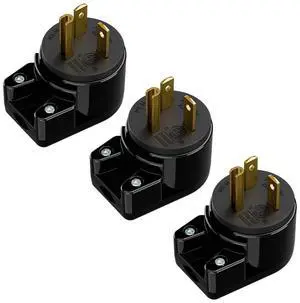 USA 3-Prong Male AC Plug, Right Angle ETL Nema 5-20P 3 Pole DIY Rewirable, 20A 125V USA 3Pin AC Connector, 12 Direction Rotatable Plug (3, Black) USA 3-Prong Male AC Plug, Right Angle ETL Nema 5-20P 3 Pole DIY Rewirable, 20A 125V USA 3Pin AC Connector, 12 Direction Rotatable Plug (3, Black)