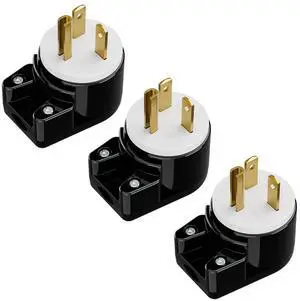 USA 3-Prong Male AC Plug, Right Angle ETL Nema 5-20P 3 Pole DIY Rewirable, 20A 125V USA 3Pin AC Connector, 12 Direction Rotatable Plug (3, Black/White) USA 3-Prong Male AC Plug, Right Angle ETL Nema 5-20P 3 Pole DIY Rewirable, 20A 125V USA 3Pin AC Connector, 12 Direction Rotatable Plug (3, Black/White)