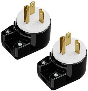USA 3-Prong Male AC Plug, Right Angle ETL Nema 5-20P 3 Pole DIY Rewirable, 20A 125V USA 3Pin AC Connector, 12 Direction Rotatable Plug (2, Black/White) USA 3-Prong Male AC Plug, Right Angle ETL Nema 5-20P 3 Pole DIY Rewirable, 20A 125V USA 3Pin AC Connector, 12 Direction Rotatable Plug (2, Black/White)