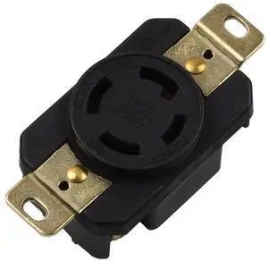 Nema L15-30R 30A 250V 3 Pole 4 Wire Industrial Grade Locking Female Receptacle Connector, Industrial Twist Lock L15-30R 30-Amp Generator Receptacle. LK-2432F Nema L15-30R 30A 250V 3 Pole 4 Wire Industrial Grade Locking Female Receptacle Connector, Industrial Twist Lock L15-30R 30-Amp Generator Receptacle. LK-2432F
