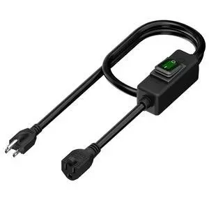 3-Feet Waterproof Extension Power Cord, in-Line On-Off Switch Extension Cable, SJTW 14AWG 3C Waterproof,Max.20A 125V Heavy Duty Inline Switch AC Power Cord 3-Feet Waterproof Extension Power Cord, in-Line On-Off Switch Extension Cable, SJTW 14AWG 3C Waterproof,Max.20A 125V Heavy Duty Inline Switch AC Power Cord