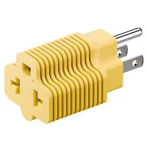 Nema 15 Amp to 20 Amp Plug Adapter ETL Listed NEMA 5-15P to 5-15/20R (Comb 20Amp T Blade) 15 Amp Household Plug to 20 Amp T-Blade AC Power Adapter Yellow Nema 15 Amp to 20 Amp Plug Adapter ETL Listed NEMA 5-15P to 5-15/20R (Comb 20Amp T Blade) 15 Amp Household Plug to 20 Amp T-Blade AC Power Adapter Yellow
