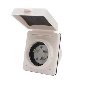 30Amp RV Power Inlet Box Nema L5-30P 30A Camper RV Power Inlet, 30A 125V Marine Shore Twist Lock Power Inlet for Camper RV, with Cover Cap White 30Amp RV Power Inlet Box Nema L5-30P 30A Camper RV Power Inlet, 30A 125V Marine Shore Twist Lock Power Inlet for Camper RV, with Cover Cap White