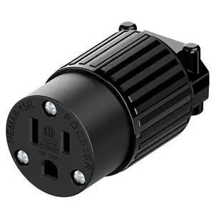 Nema 5-15R/5-15C Female Socket, ETL Listed 15AMP/125VOLT,15A Straight DIY Receptacle, USA Canada 3-Prong Connector, 15A Household AC Industrial Grade Cord End Socket Black Color Nema 5-15R/5-15C Female Socket, ETL Listed 15AMP/125VOLT,15A Straight DIY Receptacle, USA Canada 3-Prong Connector, 15A Household AC Industrial Grade Cord End Socket Black Color