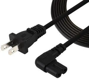 TV Power Cord,6FT/1.8Meter Angled (L-Type Angle) IEC 320 C7 to Nema 1-15P AC Power Cord, NISPT-2 18AWG Replacement AC Cord for Samsung LG Sharp JVC Roku LCD LED TV etc TV Power Cord,6FT/1.8Meter Angled (L-Type Angle) IEC 320 C7 to Nema 1-15P AC Power Cord, NISPT-2 18AWG Replacement AC Cord for Samsung LG Sharp JVC Roku LCD LED TV etc