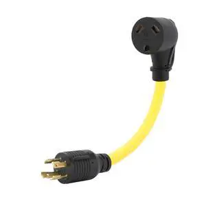 Nema L14-30P to TT-30R 30A Generator Plug to 30A Trailer Adapter Cord, Generator 30 Amp to 30 Amp Trailer Female Adapter Cable, Heavy Duty STW 10AWG Length= 1Foot Nema L14-30P to TT-30R 30A Generator Plug to 30A Trailer Adapter Cord, Generator 30 Amp to 30 Amp Trailer Female Adapter Cable, Heavy Duty STW 10AWG Length= 1Foot