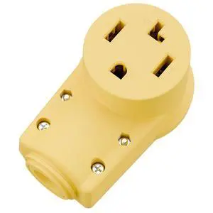 NEMA 14-30R Plug,14-30 30A/125/250V Female Connector, (ETL Certified) 30Amp 125/250Volt Cord End Socket, Female 30A Dryer Receptacle, Heavy Duty, Yellow Color NEMA 14-30R Plug,14-30 30A/125/250V Female Connector, (ETL Certified) 30Amp 125/250Volt Cord End Socket, Female 30A Dryer Receptacle, Heavy Duty, Yellow Color