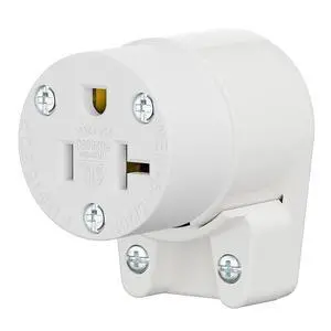 Right Angled NEMA 5-20R Female Socket,20Amp/125Volt, NEMA 5-15R 15A/125V ETL Listed Heavy Duty 3-Prong Female Straight Blade Connector, 15/20Amp AC Industrial Grade Cord End Socket, White Color Right Angled NEMA 5-20R Female Socket,20Amp/125Volt, NEMA 5-15R 15A/125V ETL Listed Heavy Duty 3-Prong Female Straight Blade Connector, 15/20Amp AC Industrial Grade Cord End Socket, White Color