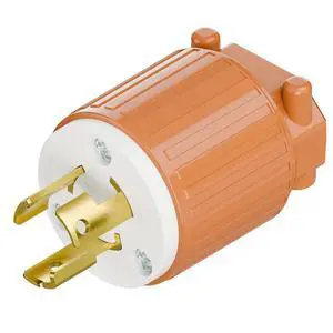NEMA L7-15P Twist Lock Male Plug, ETL Listed 15A 277V Rewireable Cord End Connector, UL94-V0 Fire-Resistant Nylon & Solid Copper, Fits 10~18AWG SJT/SVT Cord, Orange Industrial Plug NEMA L7-15P Twist Lock Male Plug, ETL Listed 15A 277V Rewireable Cord End Connector, UL94-V0 Fire-Resistant Nylon & Solid Copper, Fits 10~18AWG SJT/SVT Cord, Orange Industrial Plug