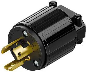 NEMA L7-15P Twist Lock Male Plug, ETL Listed 15A 277V Rewireable Cord End Connector, UL94-V0 Fire-Resistant Nylon & Solid Copper, Fits 10~18AWG SJT/SVT Cord, Black Industrial Plug NEMA L7-15P Twist Lock Male Plug, ETL Listed 15A 277V Rewireable Cord End Connector, UL94-V0 Fire-Resistant Nylon & Solid Copper, Fits 10~18AWG SJT/SVT Cord, Black Industrial Plug
