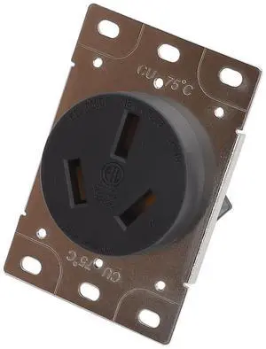 NEMA 10-50R 50 Amps 125/250V 2 Pole 3 Wire Flush Mounting Receptacle, ETL Listed Straight Blade Power Outlet for Welder/Generator, Heavy Duty Industrial Grade, Grounding NEMA 10-50R 50 Amps 125/250V 2 Pole 3 Wire Flush Mounting Receptacle, ETL Listed Straight Blade Power Outlet for Welder/Generator, Heavy Duty Industrial Grade, Grounding
