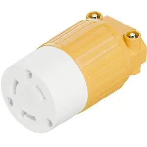 NEMA L7-30R Locking Plug, (ETL Listed) Cord End Connector, Twist Lock L7-30R 30Amp 277Volt Female AC Connector, Industrial Grade 30A 277V Replacement Socket PDL730R Yellow Color NEMA L7-30R Locking Plug, (ETL Listed) Cord End Connector, Twist Lock L7-30R 30Amp 277Volt Female AC Connector, Industrial Grade 30A 277V Replacement Socket PDL730R Yellow Color