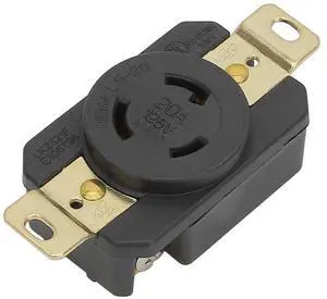 Nema L5-20R 20A 125V 2 Pole 3 Wire Industrial Grade Locking Female Receptacle Connector, Industrial Twist Lock L5-20 20-Amp Generator Receptacle. LK-2321F Nema L5-20R 20A 125V 2 Pole 3 Wire Industrial Grade Locking Female Receptacle Connector, Industrial Twist Lock L5-20 20-Amp Generator Receptacle. LK-2321F