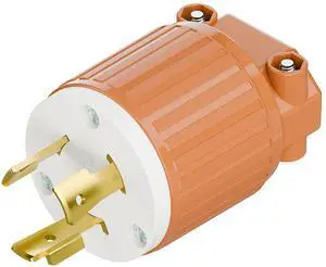 NEMA L7-20P Locking Plug, (ETL Listed) Cord End Connector, Twist Lock L7-20 20Amp 277Volt Male AC Connector, Industrial Grade 20A 277V Replacement Plugs PDL720P Orange Color NEMA L7-20P Locking Plug, (ETL Listed) Cord End Connector, Twist Lock L7-20 20Amp 277Volt Male AC Connector, Industrial Grade 20A 277V Replacement Plugs PDL720P Orange Color