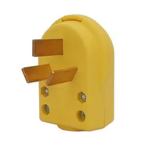 Nema 10-50P Plug, 50 Amp 125/250 Volt, 3 Pole 3 Wire Grounding, Straight Blade, Yellow, Rohs, Reach, Dryer, Range, Industrial, Electrical Plug Nema 10-50P Plug, 50 Amp 125/250 Volt, 3 Pole 3 Wire Grounding, Straight Blade, Yellow, Rohs, Reach, Dryer, Range, Industrial, Electrical Plug