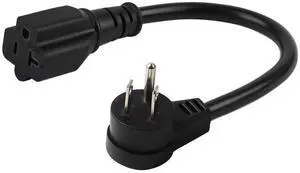 Bulit ECO Right Angle 14AWG 1Foot NEMA 5-15P to 5-15/20R Power Cable, 15A to 20A, UL Listed T-Blade Adapter Bulit ECO Right Angle 14AWG 1Foot NEMA 5-15P to 5-15/20R Power Cable, 15A to 20A, UL Listed T-Blade Adapter