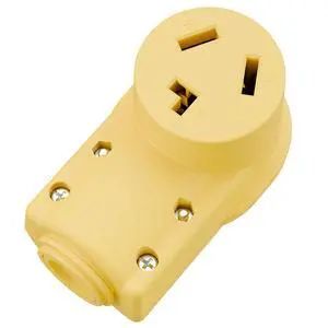 NEMA 10-30R Plug,10-30 30A/125/250V Female Connector, (ETL Certified) 30Amp 125/250Volt Cord End Socket, Female 30A Dryer Receptacle, Heavy Duty, Yellow Color NEMA 10-30R Plug,10-30 30A/125/250V Female Connector, (ETL Certified) 30Amp 125/250Volt Cord End Socket, Female 30A Dryer Receptacle, Heavy Duty, Yellow Color