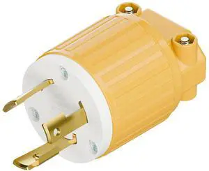 Nema L5-30P 30 Amp 125 Volt Connector, L5-30 Locking Power Cord Connector 2P 3W, Locking Plug, Industrial Grade DIY Twist-Lock Cord Male Plug Yellow Color Nema L5-30P 30 Amp 125 Volt Connector, L5-30 Locking Power Cord Connector 2P 3W, Locking Plug, Industrial Grade DIY Twist-Lock Cord Male Plug Yellow Color