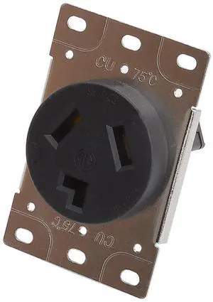 NEMA 10-30R 30 Amps 125/250V 2 Pole 3 Wire Flush Mounting Receptacle, ETL Listed Straight Blade Power Outlet for Welder/Generator, Heavy Duty Industrial Grade, Grounding NEMA 10-30R 30 Amps 125/250V 2 Pole 3 Wire Flush Mounting Receptacle, ETL Listed Straight Blade Power Outlet for Welder/Generator, Heavy Duty Industrial Grade, Grounding