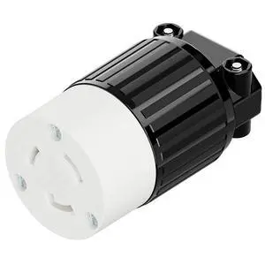 NEMA L5-20R Twist Lock Female Receptacle, ETL Certified 20A 125V Rewireable Cord End Socket, UL94-V0 Fire-Resistant Nylon & Solid Copper, Fits 10~18AWG SJT/STW Cord, Black White Industrial Connector NEMA L5-20R Twist Lock Female Receptacle, ETL Certified 20A 125V Rewireable Cord End Socket, UL94-V0 Fire-Resistant Nylon & Solid Copper, Fits 10~18AWG SJT/STW Cord, Black White Industrial Connector
