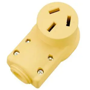 NEMA 10-50R Plug,10-50 50A/125/250V Female Connector, (ETL Certified) 50Amp 125/250Volt Cord End Socket, Female 50A Dryer Receptacle, Heavy Duty, Yellow Color NEMA 10-50R Plug,10-50 50A/125/250V Female Connector, (ETL Certified) 50Amp 125/250Volt Cord End Socket, Female 50A Dryer Receptacle, Heavy Duty, Yellow Color