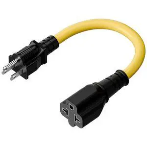 4-1 12AWG Heavy Duty 15 Amp Household AC Plug to 20 Amp T Blade Adapter Cable,5-15P to 5-20R to 6-15R to 6-20R, AC Power Adapter, L=1FT 4-1 12AWG Heavy Duty 15 Amp Household AC Plug to 20 Amp T Blade Adapter Cable,5-15P to 5-20R to 6-15R to 6-20R, AC Power Adapter, L=1FT