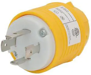 Nema L14-30P 30A 125/250V 3 Pole 4 Wire Industrial Grade Locking Male Plug, Industrial Twist Lock L14-30 30-Amp Locking Plug. Yellow Nema L14-30P 30A 125/250V 3 Pole 4 Wire Industrial Grade Locking Male Plug, Industrial Twist Lock L14-30 30-Amp Locking Plug. Yellow