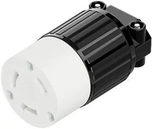 NEMA L7-30R Locking Plug, (ETL Listed) Cord End Connector, Twist Lock L7-30R 30Amp 277Volt Female AC Connector, Industrial Grade 30A 277V Replacement Socket PDL730R Black and White Color NEMA L7-30R Locking Plug, (ETL Listed) Cord End Connector, Twist Lock L7-30R 30Amp 277Volt Female AC Connector, Industrial Grade 30A 277V Replacement Socket PDL730R Black and White Color
