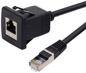 Waterproof Dustproof Latch Locking CAT6 RJ45 Male to Female LAN Ethernet Network Extension Cable 100cm for Car Panel Mount Design Waterproof Dustproof Latch Locking CAT6 RJ45 Male to Female LAN Ethernet Network Extension Cable 100cm for Car Panel Mount Design