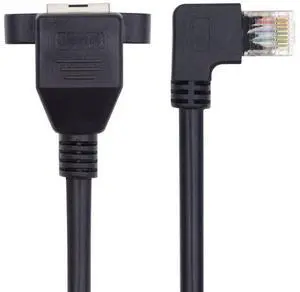 90 Degree Right Angled 8P8C FTP STP UTP Cat6 Male to Female LAN Ethernet Network Extension Cable with Panel Mount Holes 90 Degree Right Angled 8P8C FTP STP UTP Cat6 Male to Female LAN Ethernet Network Extension Cable with Panel Mount Holes