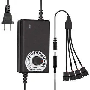12V 4Pin PWM PC Fan Hub with Splitters, Fan Speed Controller 36W | for 4PCS 3-Pin / 4-Pin Computer Cooling Fans, Fan Speed Controller with 4-Way Fan Splitters, 100-240V AC to 3-12V 3A DC 12V 4Pin PWM PC Fan Hub with Splitters, Fan Speed Controller 36W | for 4PCS 3-Pin / 4-Pin Computer Cooling Fans, Fan Speed Controller with 4-Way Fan Splitters, 100-240V AC to 3-12V 3A DC
