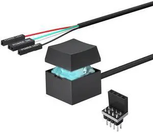 Desktop Computer PC Mechanical Power Switch: LED Power On/Off Button Extension for Motherboard Boot Desktop Computer PC Mechanical Power Switch: LED Power On/Off Button Extension for Motherboard Boot
