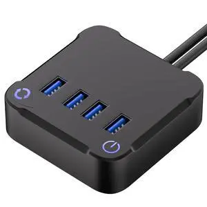 Computer PC Power Button, Desktop Power Button PC External Power Button with 4 Port USB 3.0 Hub Computer PC Power Button, Desktop Power Button PC External Power Button with 4 Port USB 3.0 Hub