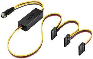 DC 12V Female to 3 SATA IDE 5V Hard Drive Power Supply Cable | DC 5.5x2.5mm to SATA Female Extension Cable with Step-Down Voltage Regulator (1 to 3) DC 12V Female to 3 SATA IDE 5V Hard Drive Power Supply Cable | DC 5.5x2.5mm to SATA Female Extension Cable with Step-Down Voltage Regulator (1 to 3)