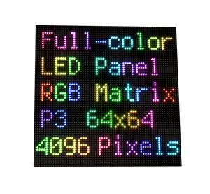 RGB Full-Color LED Matrix Panel for Raspberry Pi and Ardui, 3mm Pitch, 64×64, 4096 Individual RGB LEDs, Brightness Adjustable RGB Full-Color LED Matrix Panel for Raspberry Pi and Ardui, 3mm Pitch, 64×64, 4096 Individual RGB LEDs, Brightness Adjustable