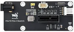 PCIe to PCIe x1 Adapter Board (C) for Raspberry Pi 5 | Compatible with PCIe x1, x4, x8, x16 Devices | 16PIN FFC Connector | Power Supply via 12V Header & DC Jack PCIe to PCIe x1 Adapter Board (C) for Raspberry Pi 5 | Compatible with PCIe x1, x4, x8, x16 Devices | 16PIN FFC Connector | Power Supply via 12V Header & DC Jack