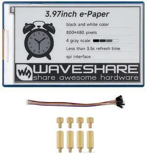 3.97inch e-Paper Display HAT+ for Raspberry Pi, 800x480 E-Ink Screen, Black White 4 Gray, Low Power, SPI Interface, for Arduino STM32 ESP32 Jetson Nano, 40PIN GPIO Compatible 3.97inch e-Paper Display HAT+ for Raspberry Pi, 800x480 E-Ink Screen, Black White 4 Gray, Low Power, SPI Interface, for Arduino STM32 ESP32 Jetson Nano, 40PIN GPIO Compatible