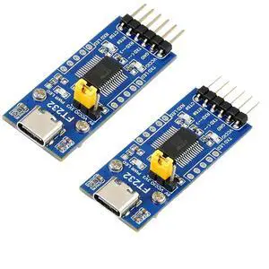 FT232 USB to UART TTL Module USB-C Connector Compatible 3.3V/5V Logic Level, Supports Mac OS, Linux, Android, Wince, Windows 7/8/8.1/10/11 (2pcs Pack) FT232 USB to UART TTL Module USB-C Connector Compatible 3.3V/5V Logic Level, Supports Mac OS, Linux, Android, Wince, Windows 7/8/8.1/10/11 (2pcs Pack)