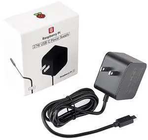 Official 27W USB Type-C Power Supply for Raspberry Pi 5 Output 5.1V/5A, 9V/3A, 12V/2.25A, 15V/1.8A 1.2m Cable Length Black Official 27W USB Type-C Power Supply for Raspberry Pi 5 Output 5.1V/5A, 9V/3A, 12V/2.25A, 15V/1.8A 1.2m Cable Length Black