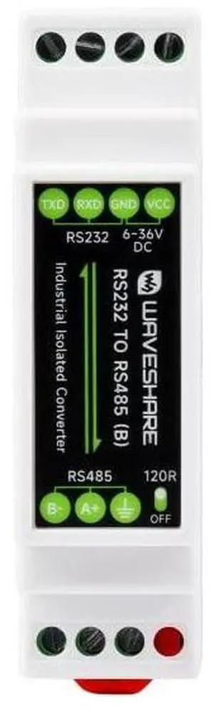 RS232 to RS485 Converter (B), Active Digital Isolation Serial Converter, Rail-Mount Support, 600W Lightningproof & Anti-Surge RS232 to RS485 Converter (B), Active Digital Isolation Serial Converter, Rail-Mount Support, 600W Lightningproof & Anti-Surge