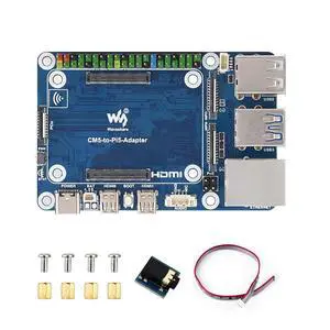 CM5 to Pi5 Adapter Board, Compatible with for Raspberry Pi 5, CM5 Lite/eMMC Support, Onboard Audio Header & USB Audio Chip, 40PIN GPIO, Alternative Pi 5 Interface Expansion Solution CM5 to Pi5 Adapter Board, Compatible with for Raspberry Pi 5, CM5 Lite/eMMC Support, Onboard Audio Header & USB Audio Chip, 40PIN GPIO, Alternative Pi 5 Interface Expansion Solution