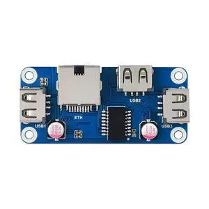 Ethernet/USB HUB HAT (B) for Raspberry Pi Series Board, with 1x RJ45 Ethernet Port, 3X USB 2.0 Ports, Plug-and-Play Ethernet/USB HUB HAT (B) for Raspberry Pi Series Board, with 1x RJ45 Ethernet Port, 3X USB 2.0 Ports, Plug-and-Play