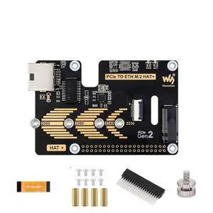 PCIe to ETH and M.2 Adapter for Raspberry Pi 5, Supports 2280/2260/2242/2230 NVMe M.2 SSD, 5Gbps Data Rate, Gen2 Booting, Gigabit Ethernet, High-Speed Reading/Writing for Raspberry Pi 5 PCIe to ETH and M.2 Adapter for Raspberry Pi 5, Supports 2280/2260/2242/2230 NVMe M.2 SSD, 5Gbps Data Rate, Gen2 Booting, Gigabit Ethernet, High-Speed Reading/Writing for Raspberry Pi 5
