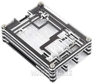 for Raspberry Pi 5 Transparent and Black Acrylic Case Supports Installing with Official Active Cooler Precise Openings for Sorts of Connectors for Raspberry Pi 5 Transparent and Black Acrylic Case Supports Installing with Official Active Cooler Precise Openings for Sorts of Connectors
