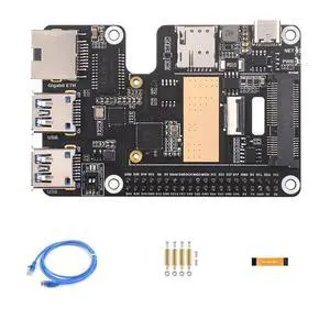 PCIe to MiniPCIe / RJ45 Gigabit Ethernet/USB 3.2 Gen1 HAT Ports Adapter Fits Raspberry Pi 5 Supports MiniPCIe Interface 4G Module High-Speed Networking for Raspberry Pi 5 HAT PCIe to MiniPCIe / RJ45 Gigabit Ethernet/USB 3.2 Gen1 HAT Ports Adapter Fits Raspberry Pi 5 Supports MiniPCIe Interface 4G Module High-Speed Networking for Raspberry Pi 5 HAT
