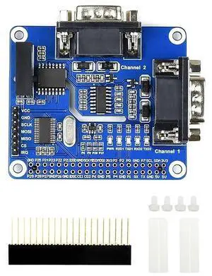 Waveshare 2-Channel Isolated RS232 Expansion HAT for Raspberry Pi SC16IS752+SP3232 with Protection Circuits Power Supply Isolation ADI Magnetical Isolation and TVS Diode Waveshare 2-Channel Isolated RS232 Expansion HAT for Raspberry Pi SC16IS752+SP3232 with Protection Circuits Power Supply Isolation ADI Magnetical Isolation and TVS Diode