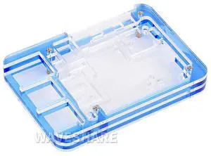 for Raspberry Pi 5 Transparent & Blue Acrylic Case Supports Installing with Official Active Cooler for Raspberry Pi 5 Transparent & Blue Acrylic Case Supports Installing with Official Active Cooler