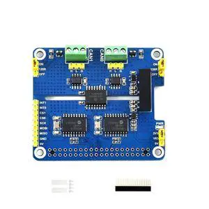 2-Channel Isolated CAN Bus Expansion HAT for Raspberry Pi Series Boards MCP2515 + SN65HVD230 Dual Chips Solution Multi Allows 2-CH CAN Communication 2-Channel Isolated CAN Bus Expansion HAT for Raspberry Pi Series Boards MCP2515 + SN65HVD230 Dual Chips Solution Multi Allows 2-CH CAN Communication