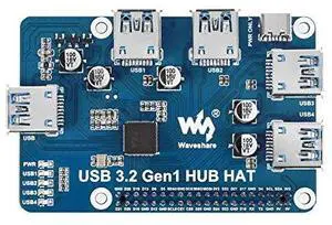 USB 3.2 Gen1 HUB HAT for Raspberry Pi with 4X USB 3.2 Gen1 Ports, No Need Driver compatible with USB 3.0/2.0/1.1 USB 3.2 Gen1 HUB HAT for Raspberry Pi with 4X USB 3.2 Gen1 Ports, No Need Driver compatible with USB 3.0/2.0/1.1